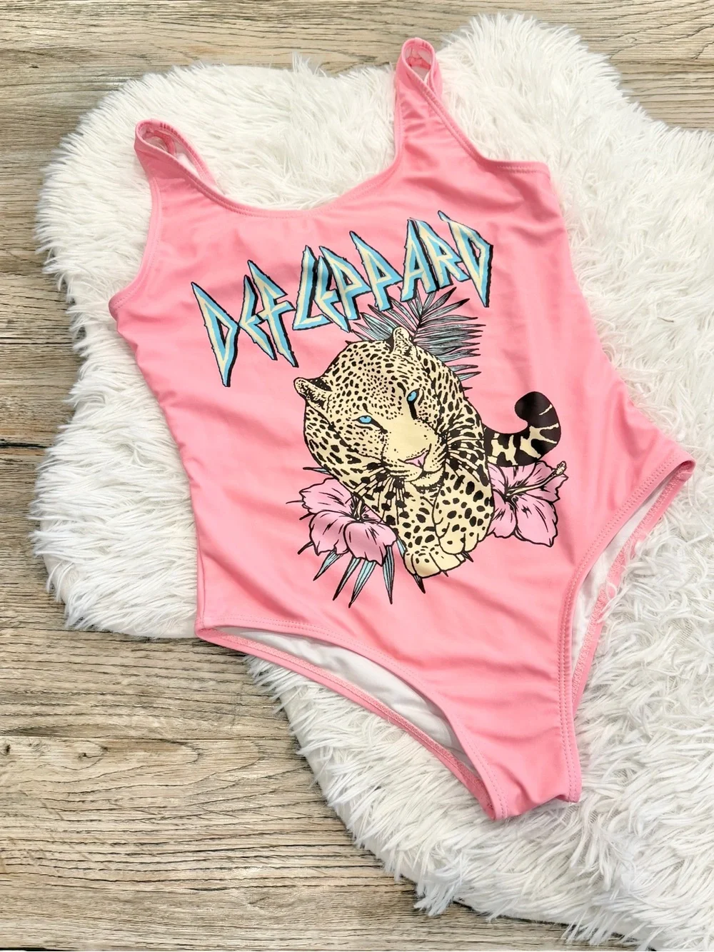 Def Leppard Girls Swimsuit One Piece Bathing Suit 10/12